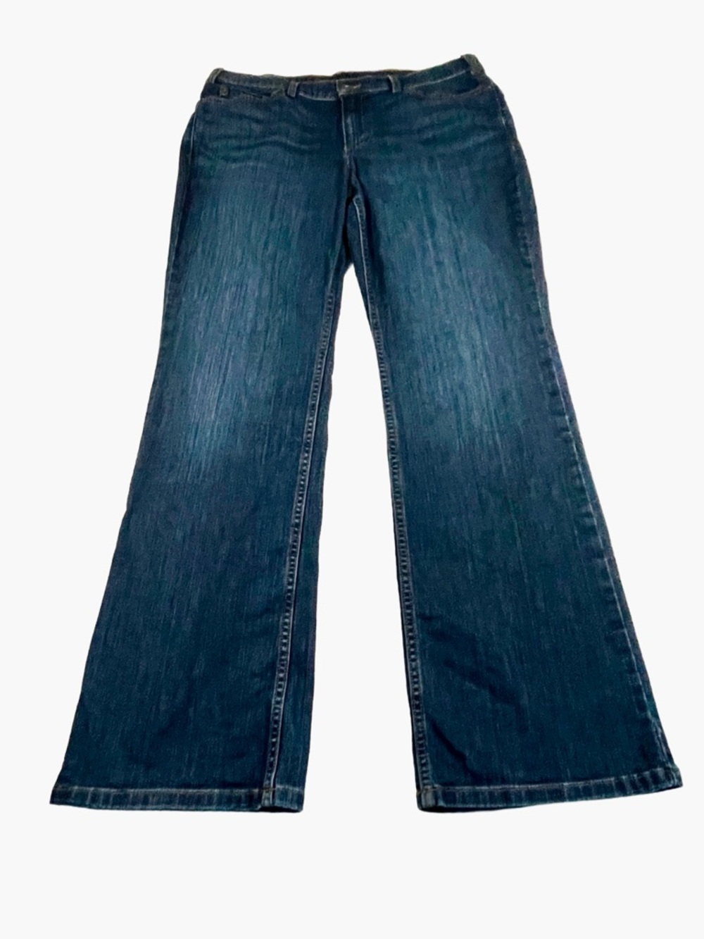 Duluth Trading Co Bootcut Jeans 14x31 Blue Mid Rise Stretch Denim